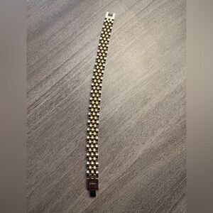 Stainless Steel Two Tone Chunky Link Bracelet